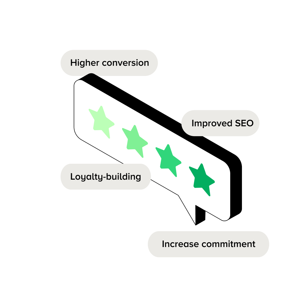 A graphic depicting the mobile user interface in e-commerce - referring to activities that influence conversion rates, reach the target audience and change customer behaviour. On the phone screen, various product selection options are visible, such as the colour of the T-shirt, its length and regular cut. Next to it are additional visual elements suggesting personalisation and the possibility of purchasing the product. The graphic illustrates how thoughtful content supports purchase decisions and improves conversion rates in an online shop.