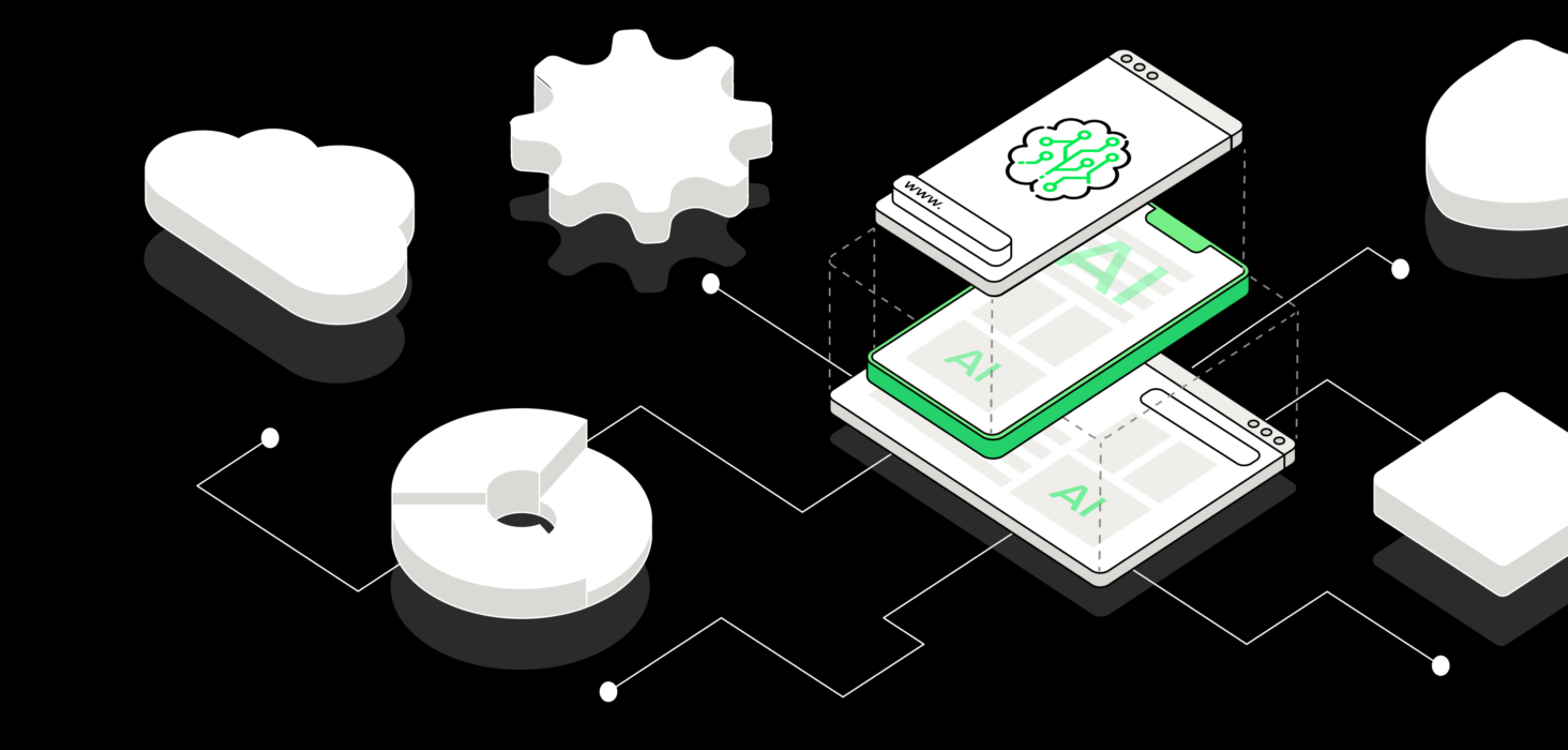Infographic illustrating the application of artificial intelligence in marketing (AI Marketing), showing the process of data analysis and content creation using machine learning algorithms. The graphic depicts AI tools to support the personalisation of communications, automation of email marketing and optimisation of advertising campaigns. By using AI technology, companies can more effectively manage the content creation process, customer segmentation and instantly optimise marketing activities.