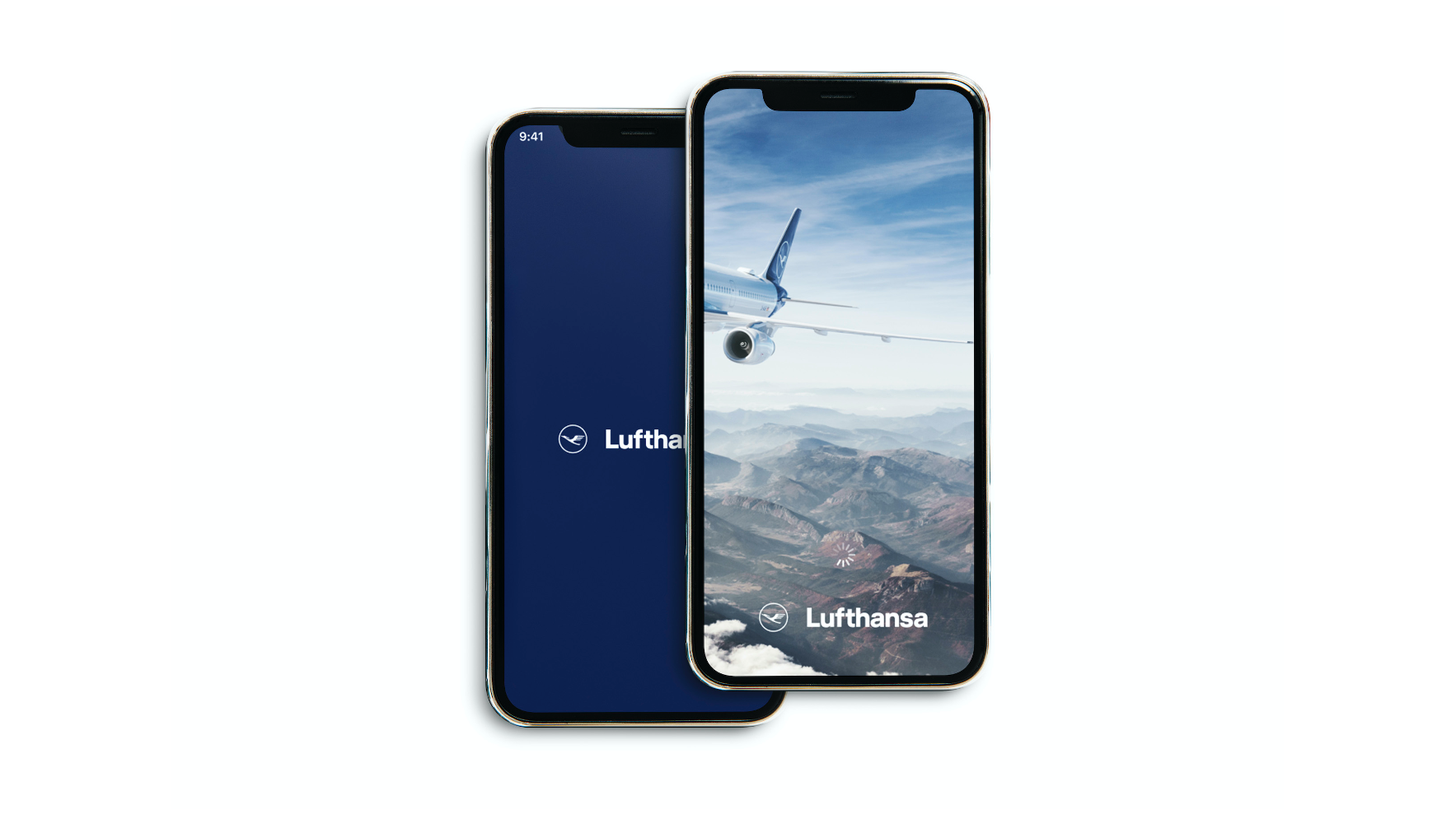 Premium mobile phone screen mockup template - Lufthansa App