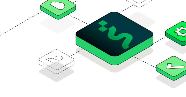 The graphic shows the Magnolia CMS logo at the center, surrounded by icons representing key features such as cloud, personalization, settings, and compliance. Dotted lines symbolize connections and integration of functionalities within the CMS system.