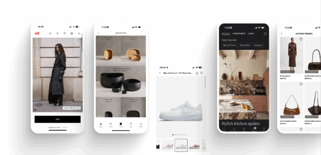 Illustration depicting a smartphone as the center of mobile shopping, surrounded by e-commerce symbols – a shopping cart, a package, a promotion icon, and push notifications. The graphic metaphorically shows a mobile application as an integrated sales channel and a key element of an omnichannel strategy. Simple, modern style, no text.