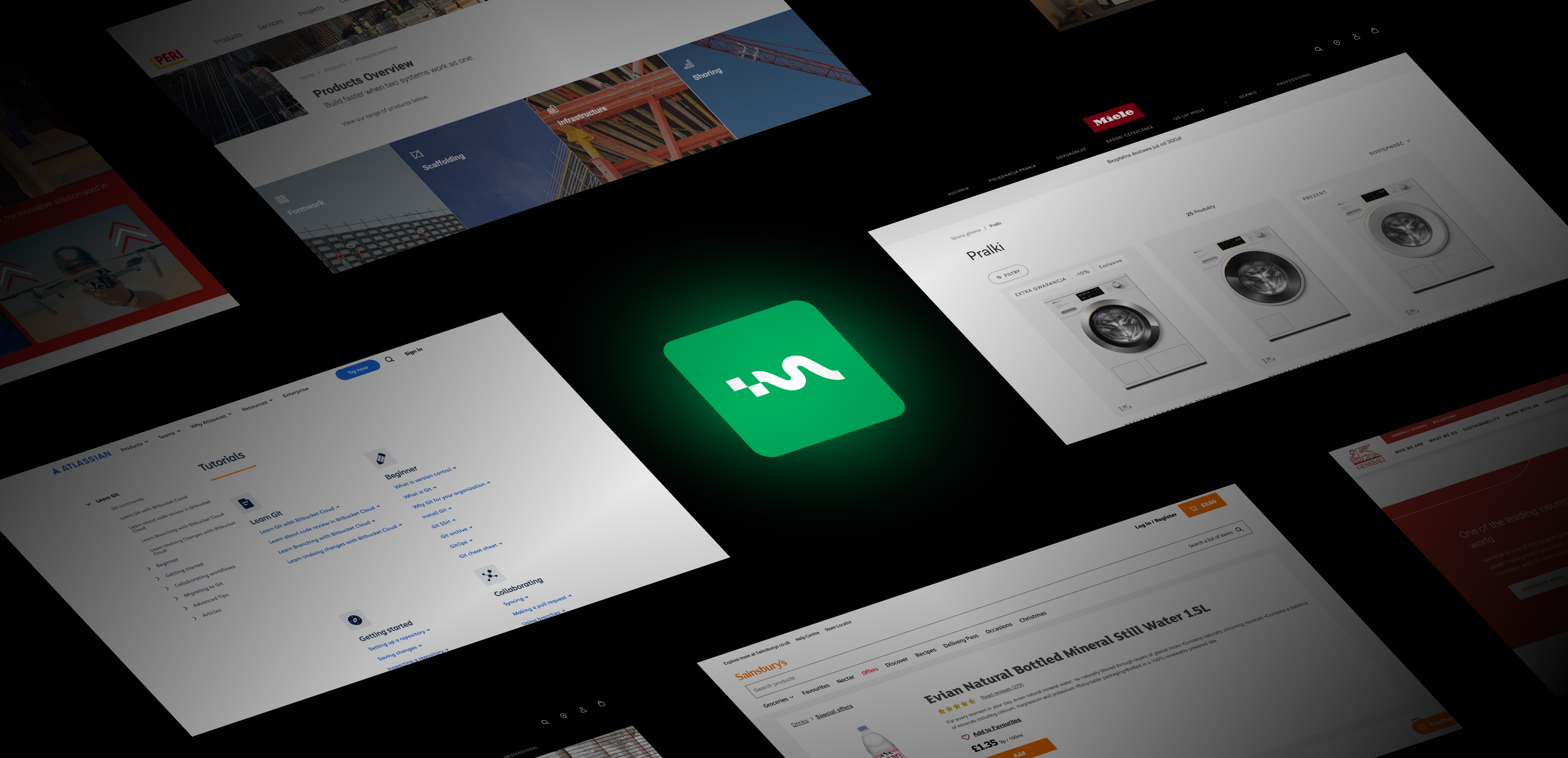 Grafika przedstawia przykłady wdrożeń Magnolia CMS, takich jak strony internetowe, portale e-commerce oraz narzędzia wspierające zarządzanie treściami dla dużych przedsiębiorstw. Centralny element to logo Magnolia CMS, otoczone różnorodnymi interfejsami prezentującymi możliwości systemu. Grafika podkreśla kluczowe znaczenie CMS klasy enterprise w dostarczaniu spersonalizowanych doświadczeń użytkownikom, integracji z innymi systemami oraz efektywnym zarządzaniu treścią w różnych kanałach komunikacji.