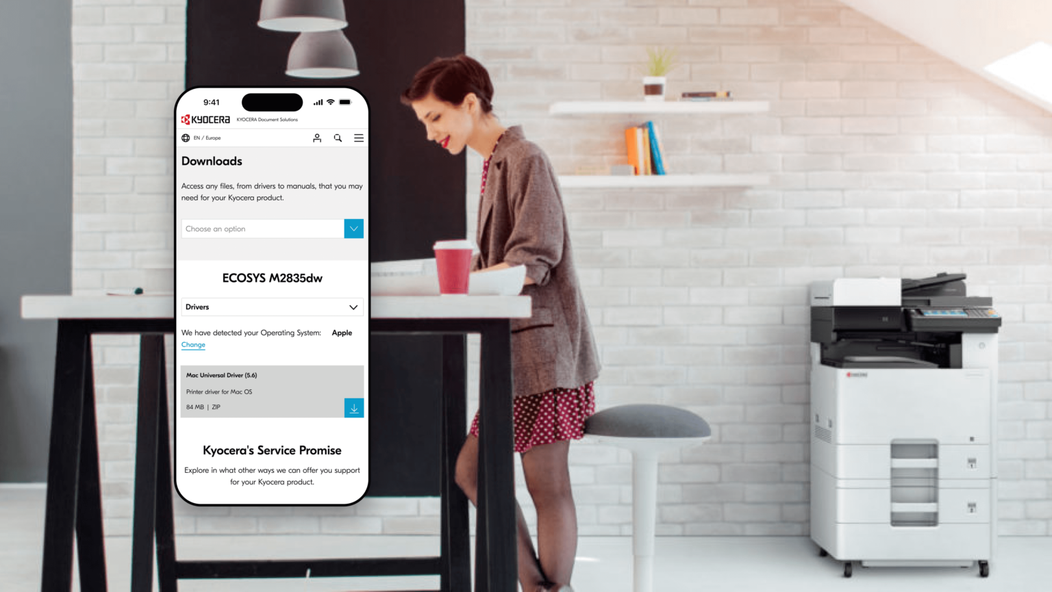 CMS implementation for Kyocera